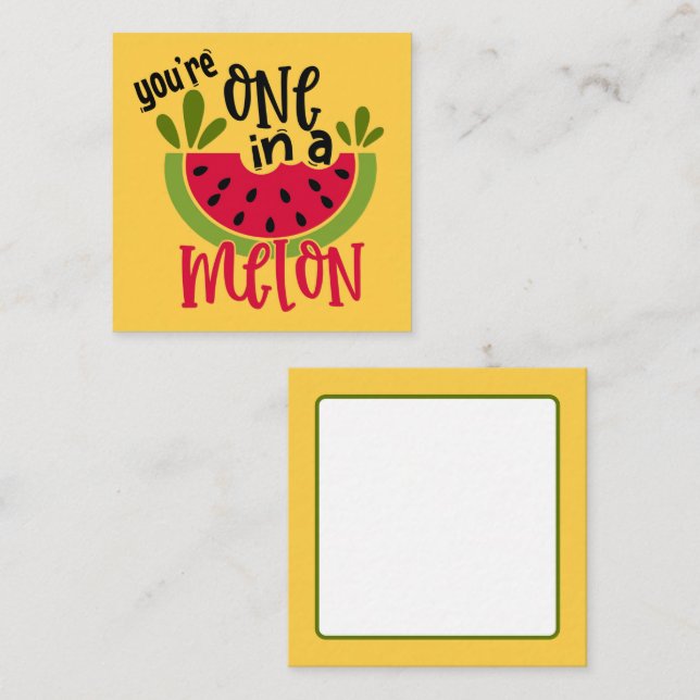 Tarjeta Pequeña Un melón de sandía juego de palabras (Anverso / Reverso)