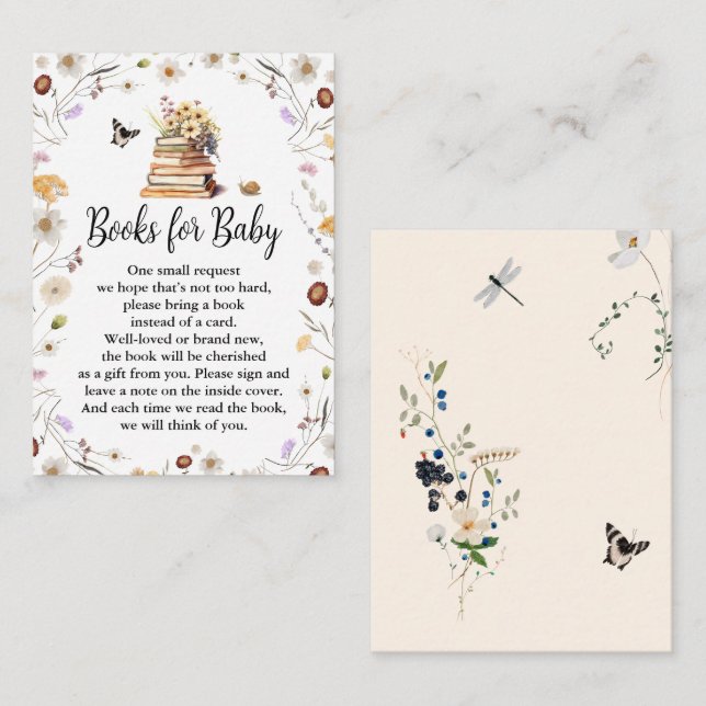 Tarjeta Pequeña Un nuevo capítulo de los libros Baby Shower para l (Anverso / Reverso)