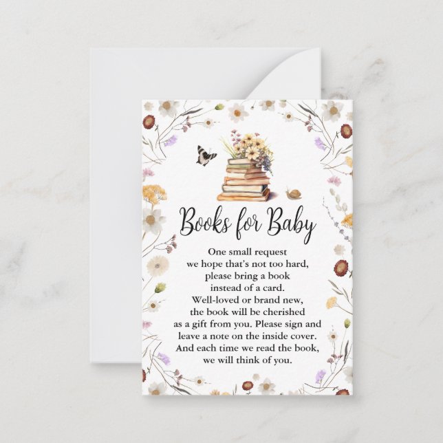 Tarjeta Pequeña Un nuevo capítulo de los libros Baby Shower para l (Anverso)