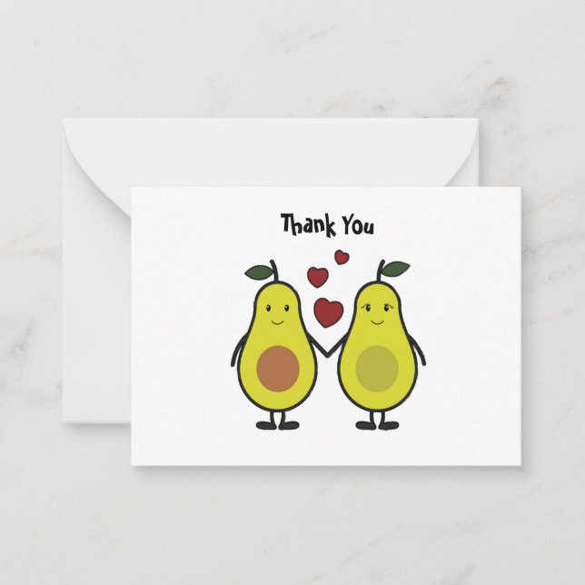 Tarjeta Pequeña Un Par De Aguacate (Anverso)