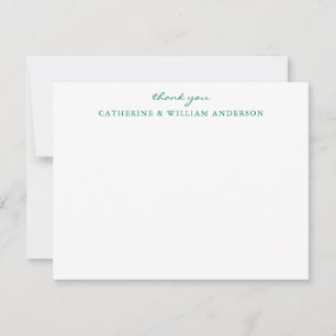 Tarjeta Pequeña Un par de recién casados Guión Verde Gracias Stati