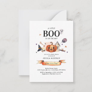Tarjeta Pequeña Un pequeño Boo en camino Baby Shower de Halloween