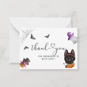 Tarjeta Pequeña Un pequeño Boo Halloween Gato Negro