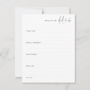 Tarjeta Pequeña Un pequeño consejo para el futuro de papá