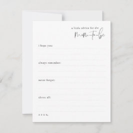 Tarjeta Pequeña Un pequeño consejo para la futura mamá