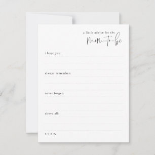 Tarjeta Pequeña Un pequeño consejo para la futura mamá