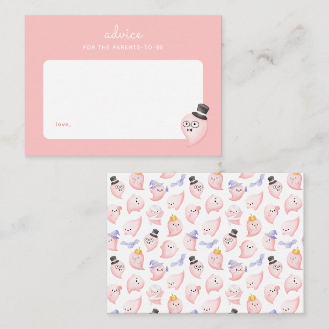 Tarjeta Pequeña Un pequeño consejo para padres de Baby Shower rosa (Anverso / Reverso)