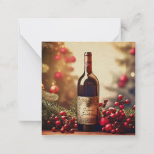 Tarjeta Pequeña Un regalo de vino para vacaciones de invierno
