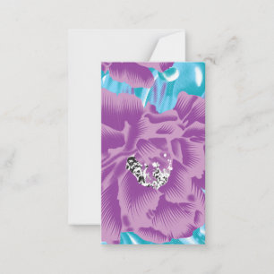 Tarjeta Pequeña Un vibrante diseño textil con púrpura y turquesa