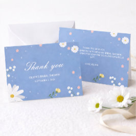 Tarjeta Pequeña Una boda elegante en azul claro con flores silvest