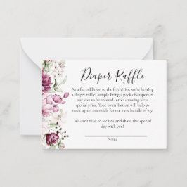 Tarjeta Pequeña Una dulce niña pequeña Baby Shower Diaper Raffle C