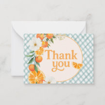 Una Etiqueta de Baby Shower de Naranja Pequeña y L