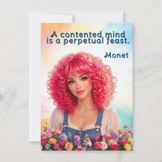 Tarjeta Pequeña Una mente contenta es un festín perpetuo Monet Quo