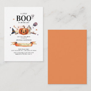 Tarjeta Pequeña Una pequeña boo en camino Ducha de bebé de Hallowe