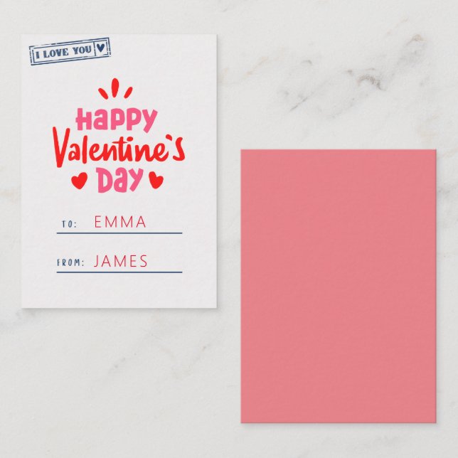 Tarjeta Pequeña Una Reunión Romántica del Día de San Valentín (Anverso / Reverso)