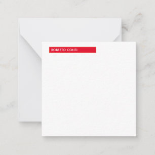 Tarjeta Pequeña Único nombre Minimalista sencillo moderno rojo bla