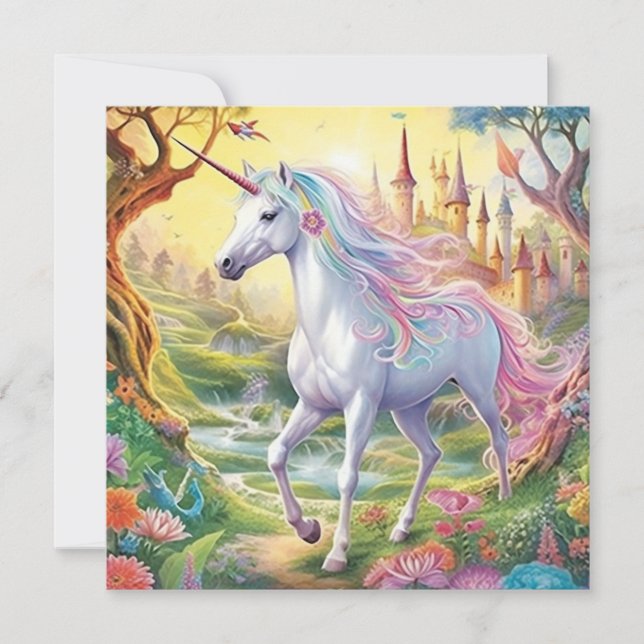 Tarjeta Pequeña Unicorn Fairyland (Anverso)