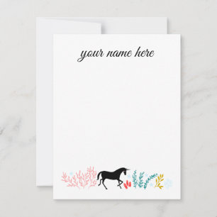 Tarjeta Pequeña Unicornio personalizado Notecards