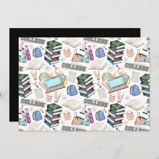 Tarjeta Pequeña Unique College Note Card (Anverso / Reverso)