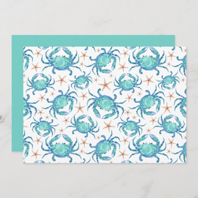 Tarjeta Pequeña Unique Crabs Note Card (Anverso / Reverso)