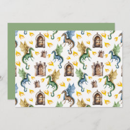 Tarjeta Pequeña Unique Fire Dragons Note Card