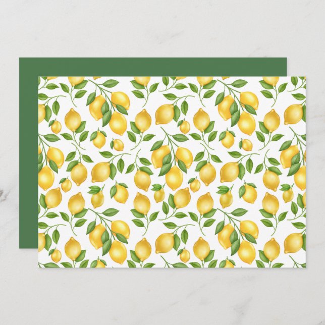 Tarjeta Pequeña Unique Lemons Note Card (Anverso / Reverso)