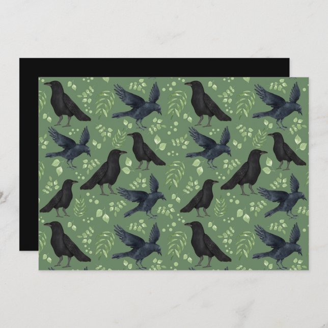 Tarjeta Pequeña Unique Note Card in Green (Anverso / Reverso)