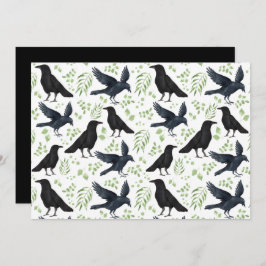 Tarjeta Pequeña Unique Ravens Note Card in White