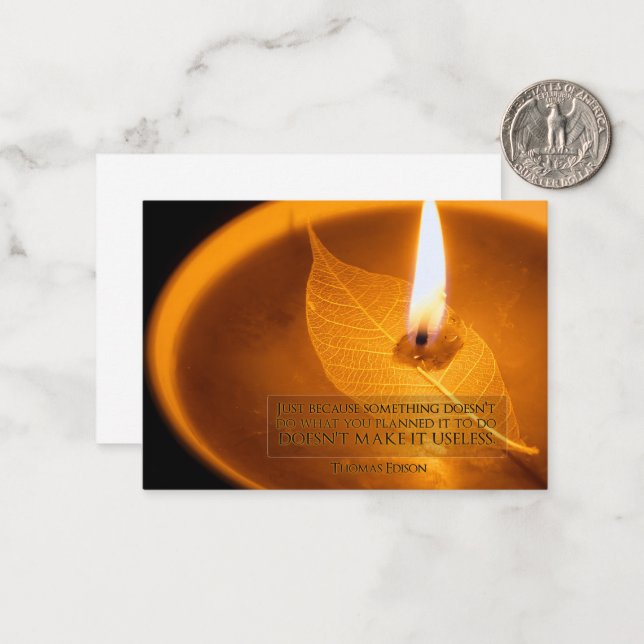 Tarjeta Pequeña "Usar" cita Inspiradora de Thomas Edison (Anverso/Reverso In Situ)
