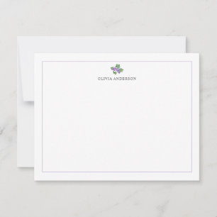 Tarjeta Pequeña Uvas acuarela borde morado personalizado