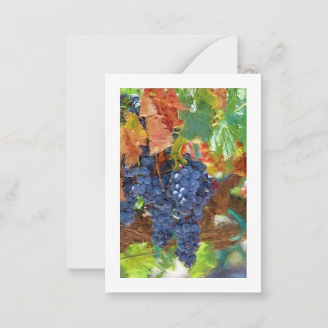 Tarjeta Pequeña Uvas de cosecha de otoño (Anverso)
