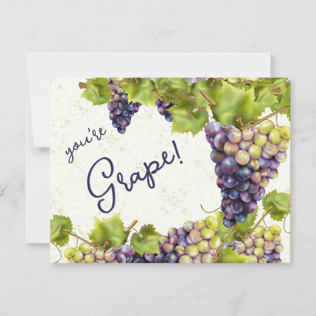 Tarjeta Pequeña Uvas Gracias (Anverso)