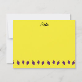 Tarjeta Pequeña Uvas moradas personalizadas amarillas
