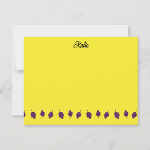 Tarjeta Pequeña Uvas moradas personalizadas amarillas