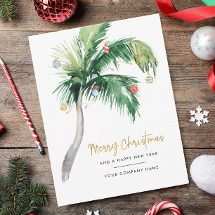 Tarjeta Pequeña Vacaciones de Navidades empresariales de acuarela 