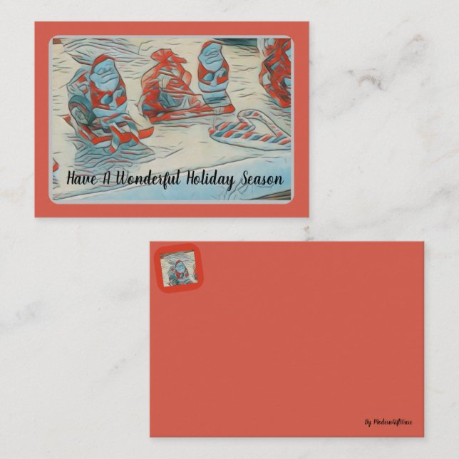 Tarjeta Pequeña Vacaciones de Santa (Anverso / Reverso)