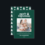 Tarjeta Pequeña vacaciones gráficas de budget Merry Christmas<br><div class="desc">tarjeta de vacaciones de fotos de tipografía gráfica de navidad de presupuesto alegre. Con texto dibujado a mano y árboles modernos.</div>