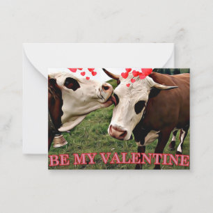 Tarjeta Pequeña Vacas del Día de San Valentín