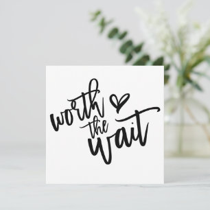 Tarjeta Pequeña Vale la pena la boda de espera guardar la fecha