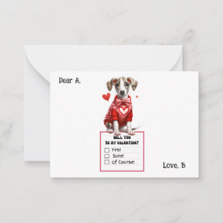 Tarjeta Pequeña Valentín cachorro Jack Russell personalizable 