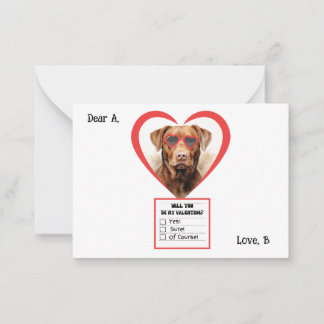 Tarjeta Pequeña Valentín personalizable del Retriever de la Bahía 