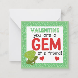 Tarjeta Pequeña Valentine Classroom Card, You are a gem valentine