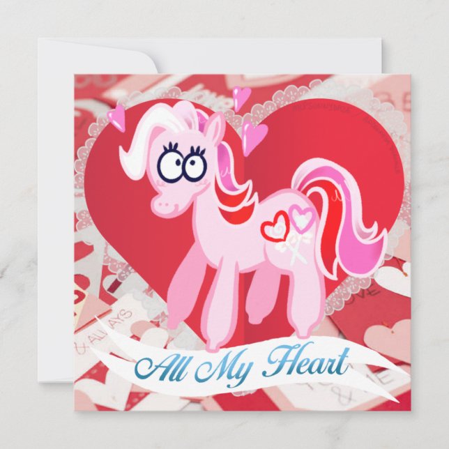 Tarjeta Pequeña Valentine My Little Pony All My Heart Card (Anverso)