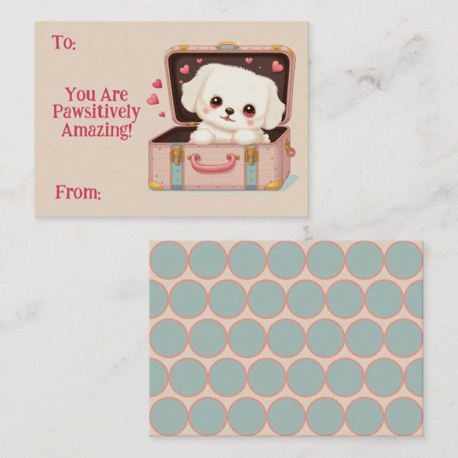 Tarjeta Pequeña Valentine Notecards, adorable y respetuoso (Anverso / Reverso)