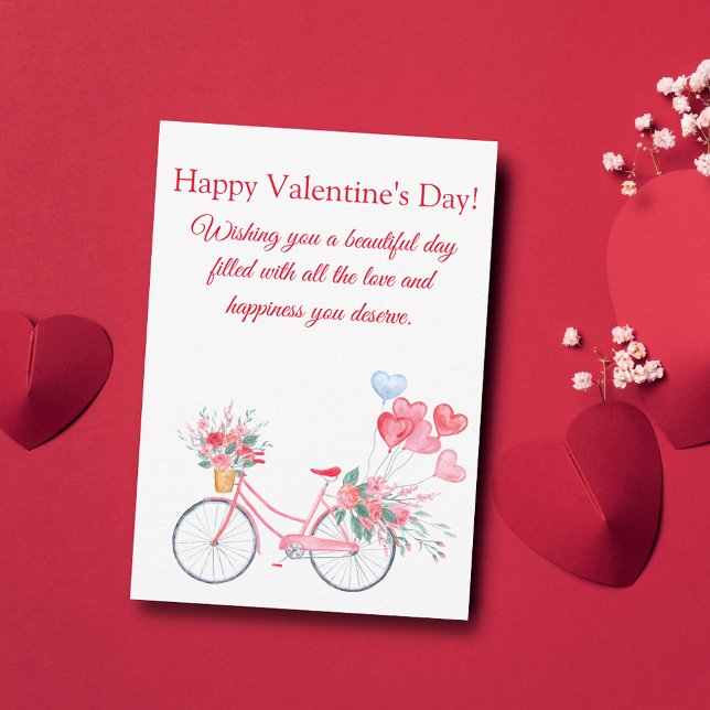 Tarjeta Pequeña valentines acuarela floral moda de bicicleta vinta (Subido por el creador)