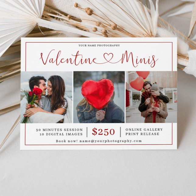 Tarjeta Pequeña Valentine's Day Photography Mini Session Marketing (Subido por el creador)