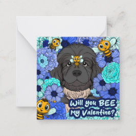 Tarjeta Pequeña Valentines de Aula para Niños COLORABLE Abeja Perr