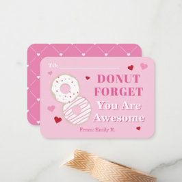 Tarjeta Pequeña Valentines Donut Awesome en aula