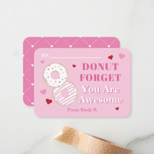 Tarjeta Pequeña Valentines Donut Awesome en aula