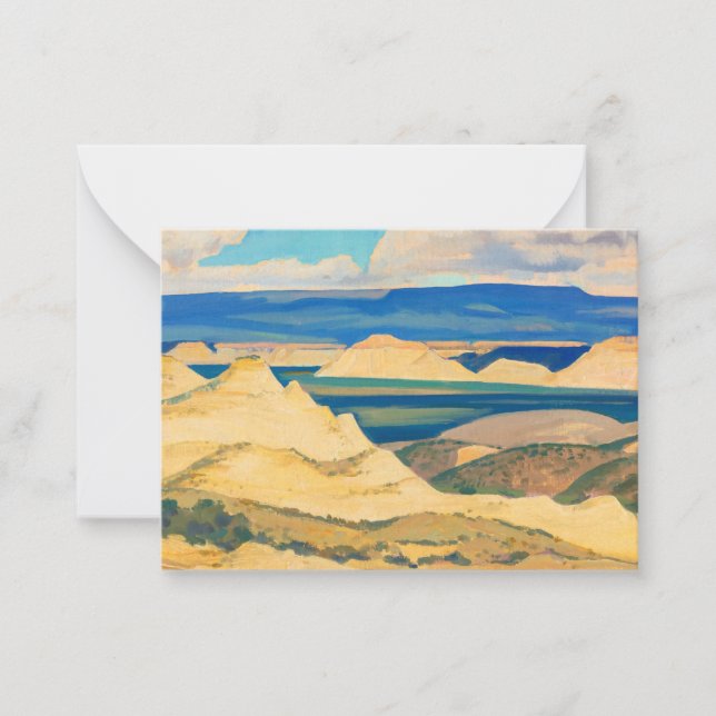 Tarjeta Pequeña Valle de Boulder por Maynard Dixon (Anverso)